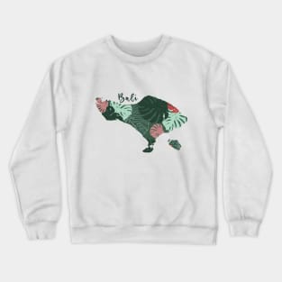 Bali map with monstera pattern Crewneck Sweatshirt